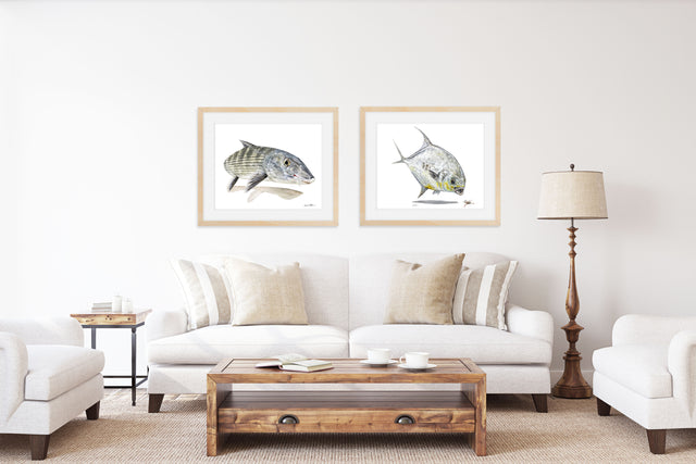 Limited Edition Fine Art Print: Permit on the crab fly