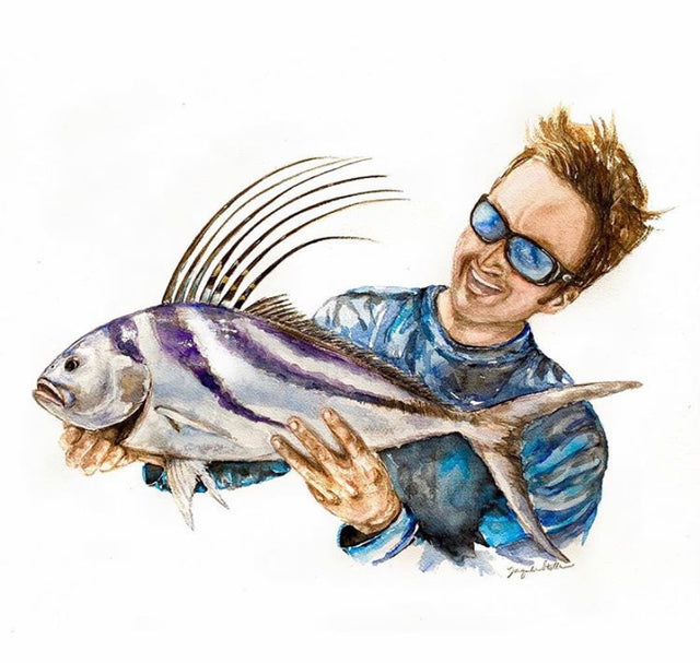 Custom Watercolor fisherman/fisherwoman Portrait
