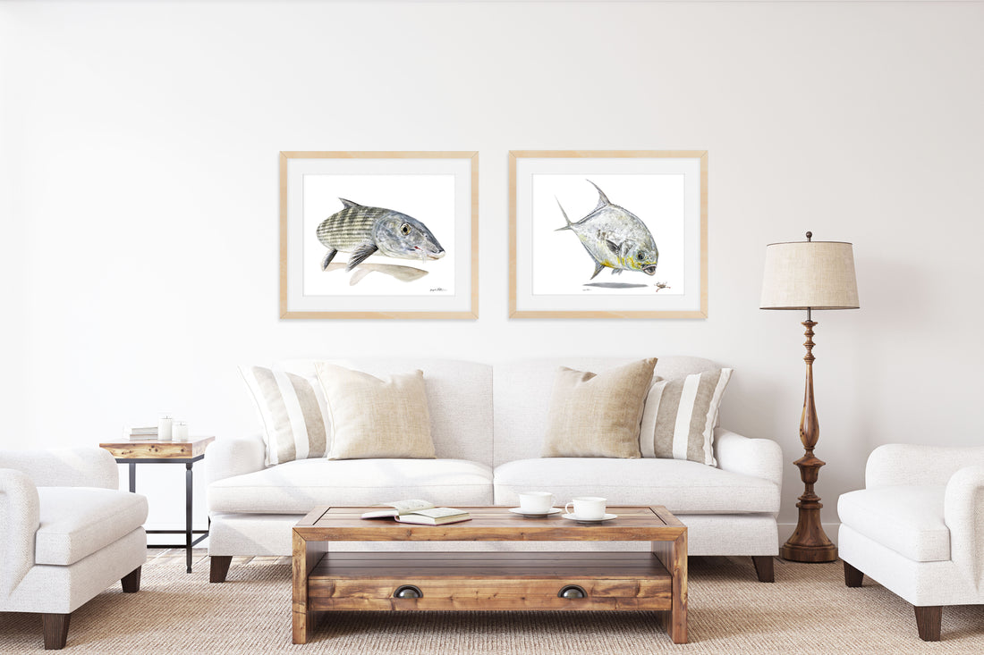 Limited Edition Fine Art Print: Bonefish on the fly