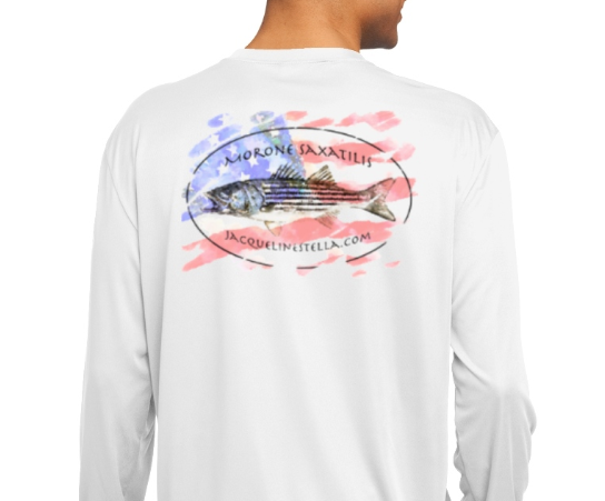 The Patriotic Striper Long sleeve cooling performance Tee