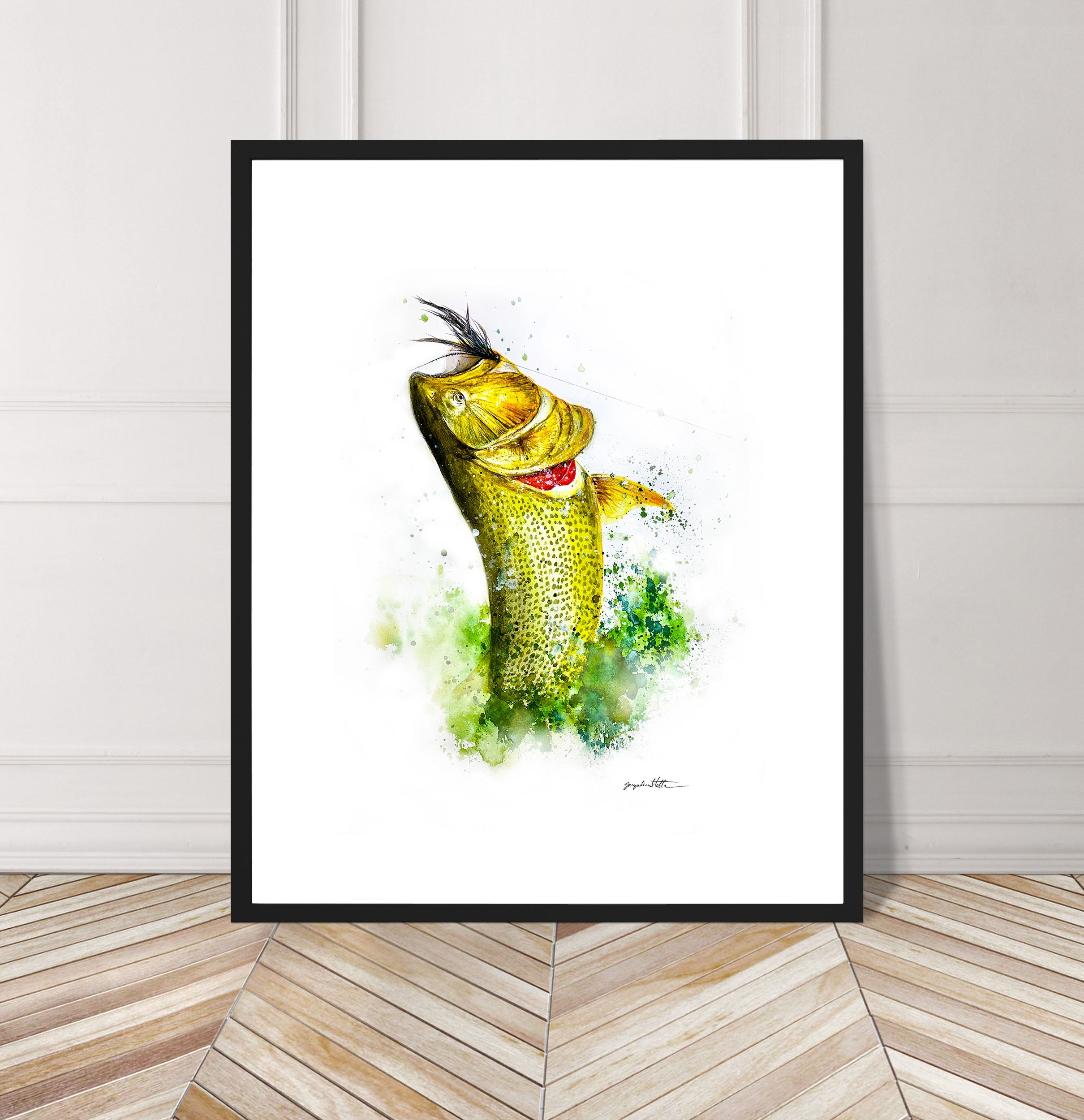 Limited Edition Fine Art Print: &quot;Golden Power&quot; Golden Dorado on the Fly