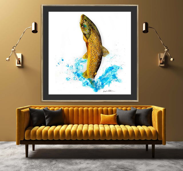 Limited Edition Fine Art Print: Brown Trout on the Fly