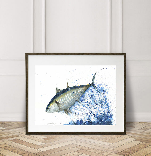 Bluefin Tuna Watercolor Painting Giclée Fine Art Print