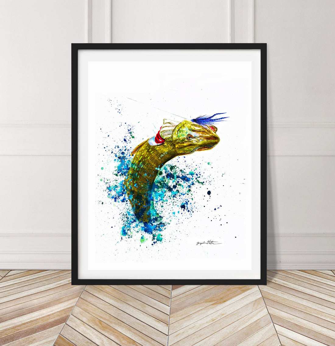 Limited Edition Fine Art Print: Pike, the Dragon King, on the fly